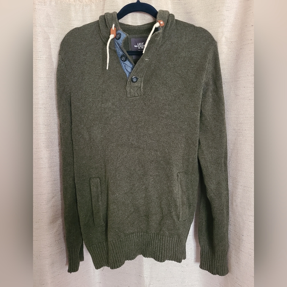 M Label of Graded Goods LOGG Men's Medium Hoodie Sweater - Olive Green